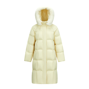 森马羽绒服女士长款宽松防水防风2025冬季新款毛领连帽纯色厚外套