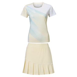 Kawasaki川崎羽毛球翻领套装女休闲运动防走光城市风运动裙短袖