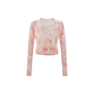 MELINDA LI【莫奈】法式浪漫羊驼毛绵羊毛郁金香玫瑰印花宽松毛衣