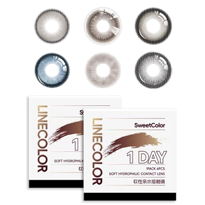 SweetColor日抛6片美瞳软糖妹子学生通勤温柔百搭蓝色彩隐形眼镜
