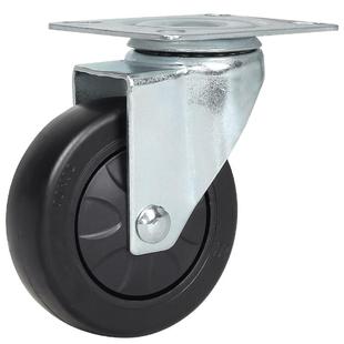 手推车轮子脚轮4寸5寸平板车轮万向轮带刹车定向拖车橡胶轮车轱辘