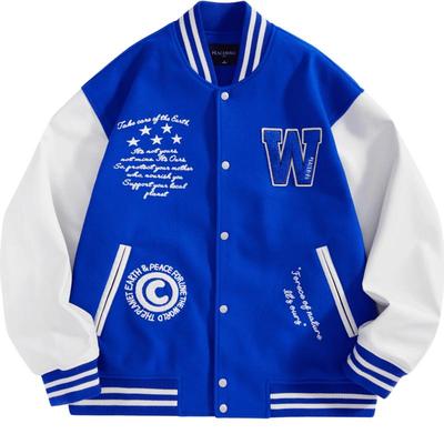 【清仓】太平鸟男装奥莱 秋季蓝色棒球服外套