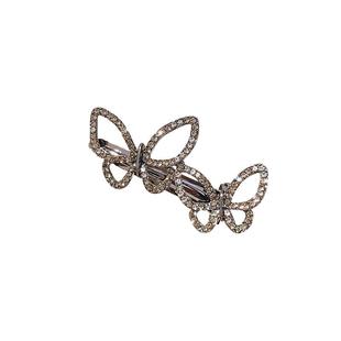 2025年新款发夹女高级感镂空水钻蝴蝶刘海碎发一字边夹小号鸭嘴夹