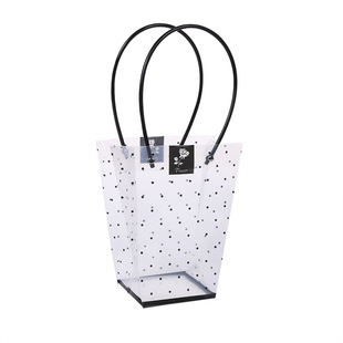 塑料透明梯形鲜花手提袋手提袋子花束鲜花包装袋手拎袋节日礼品袋