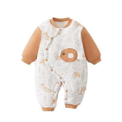 小聪熊婴儿衣服秋冬季加棉连体衣