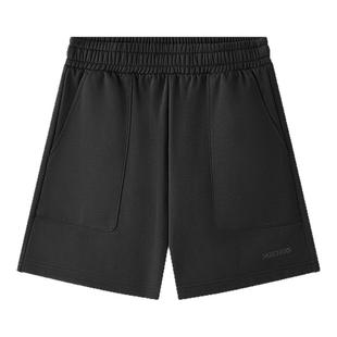 斯凯奇白色短裤男女同款宽松休闲运动裤纯色情侣针织裤子舒适下装