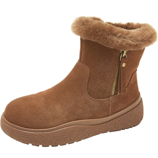 康莉加绒保暖雪地靴防水防滑2025年冬季新款东北棉靴抗寒短靴女靴