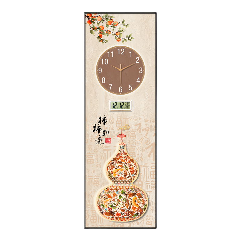 轻奢客厅沙发装饰画挂钟过道