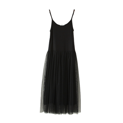 韩版打底莫代尔吊带网纱裙连衣裙