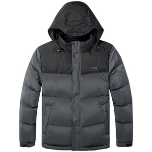 Jeep吉普背面美版羽绒服男防水防风鸭绒外套连帽保暖羽绒衣防钻绒