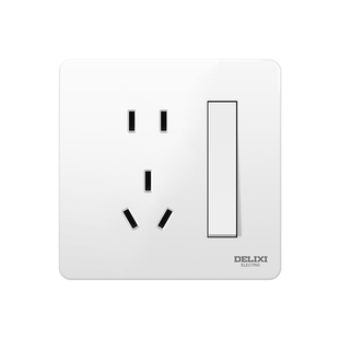 德力西带五孔开关插座家用二三插86型明暗装一开双控电源面板白灰
