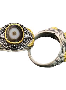 S925纯银镶嵌天珠大鹏鸟戒指