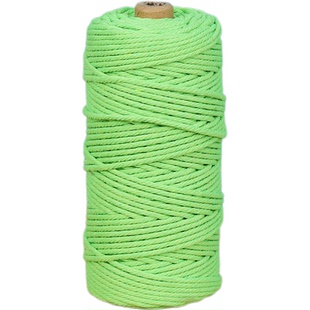 3mm10/50/100米彩色棉绳手工diy编织粗细棉线绳编织挂毯绳