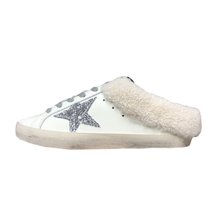 秋冬毛毛半拖鞋女外穿一脚蹬加绒星星小脏鞋皮毛一体羊羔毛脏脏鞋