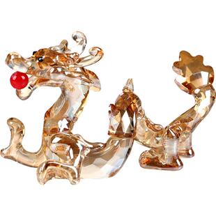 K9水晶飞龙中国龙年吉祥物纪念品礼物工艺品家居桌面装饰灵龙摆件