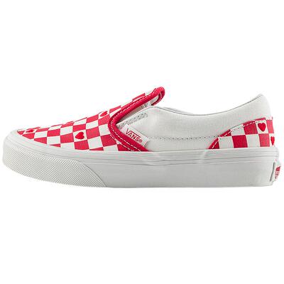 Vans范斯童鞋官方 Classic Slip-On红白棋盘格爱心中大童帆布鞋