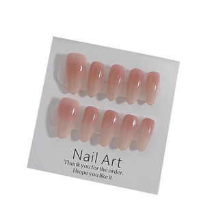 穿戴甲中长款短款kitty法式少女可爱美甲贴红色波点粉色椭圆猫咪