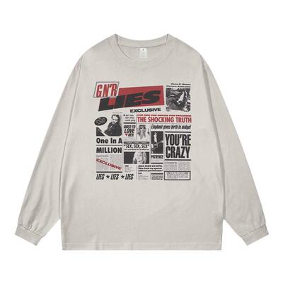 GunsnRoses摇滚风直喷长袖T恤