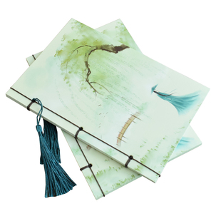 古风日记本彩页中国风复古笔记本线装学生精美日记本A5加厚摘抄本