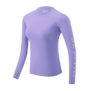 莱马 运动修身圆领上衣新款户外跑步健身瑜伽服轻薄春秋长袖T恤女