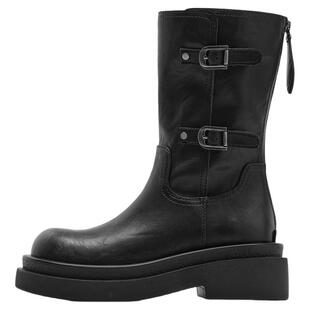 星期六短靴女2025新款秋季棕色马丁靴厚底增高复古美拉德西部靴子