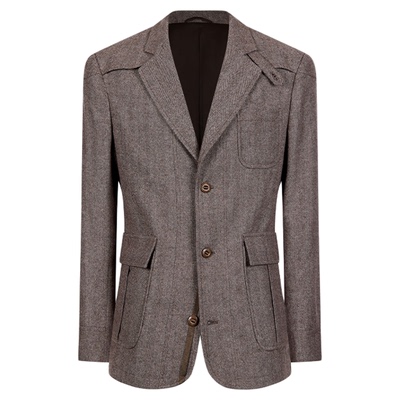 平圆方中50%羊毛骑行套装西服秋