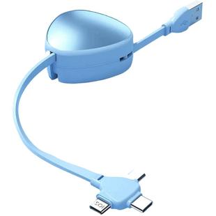 一拖三数据线快充手机带支架伸缩收纳三合一适用安卓typec苹果充电线华为oppo冲电线vivo多功能三头车载闪充