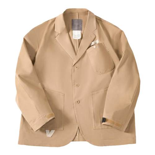 马登工装 美式休闲平驳领小西装夹克多口袋机能宽松西服外套男秋