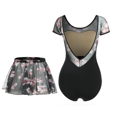 芭蕾舞体操服成人拼演出服短袖