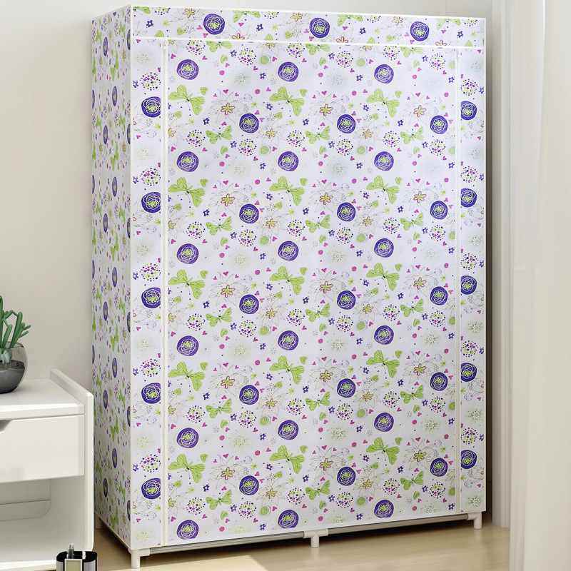 经济型出租房屋家用单人简易衣柜钢管套加粗收纳无纺布布组装衣橱