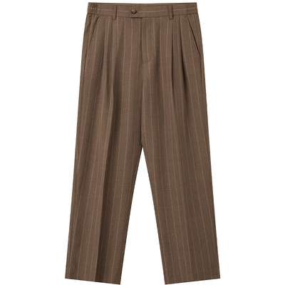 JDV商场同款棕色条纹男士西裤