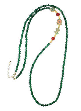 新中式祖母绿项链毛衣链