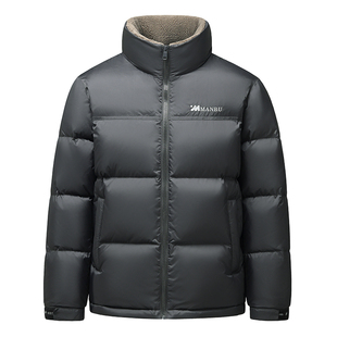 鸭鸭爸爸羽绒服2025冬季新款防寒保暖加厚毛领中老年爷爷外套