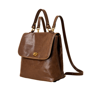 KAISER凯撒水晶植鞣牛皮包包女款大容量双肩包单肩包真皮背包女包