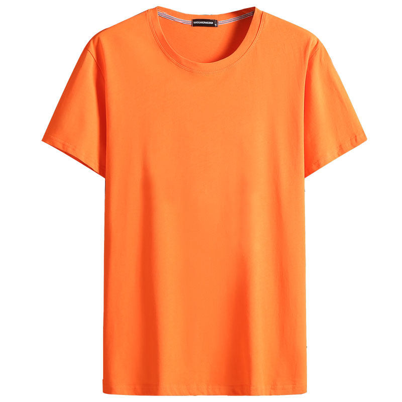 纯色短袖橘色大码t恤豆绿色12XL