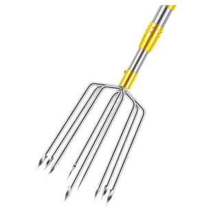 不锈钢大倒刺鱼叉老式鱼叉头渔叉插鱼钢叉杆自由定位加粗加厚加硬