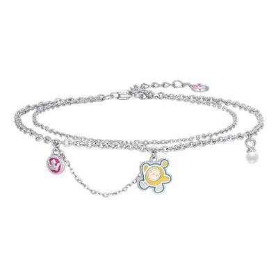 潮宏基蛋仔派对S925银珍珠手链银饰手饰双层正版联名礼物儿童