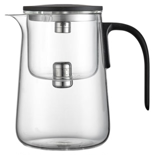 适放2025新款磁吸飘逸杯泡茶壶带把手耐热防烫茶水分离全玻璃茶具