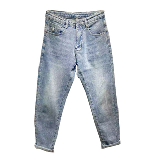 【秋冬实体定制】深圳狼族浅色天蓝加绒抓毛标准版牛仔裤男85%棉