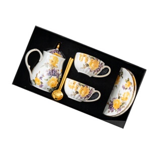 玥光宝盒 小奢华英式下午茶花茶具 欧式骨瓷咖啡杯具套装礼盒装