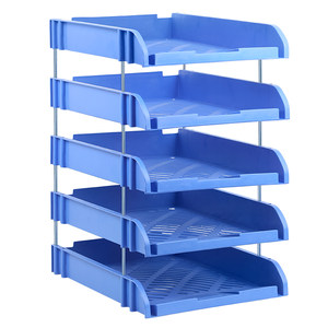 华杰办公用品专营店华杰塑料镂空多层文件盘防潮文件架收纳文件框桌面收纳文件架资料整理收纳筐办公用品文件资料架文件框