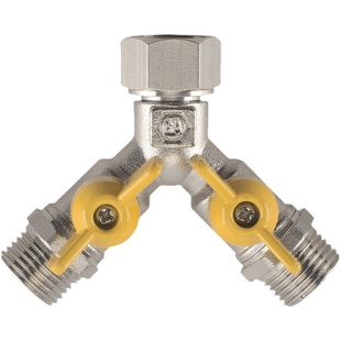 全铜球阀三通带活接头一分二三路四通水管分流阀分水器4分水龙头