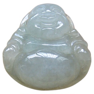 缅甸天然翡翠佛公A货玉佛吊坠弥勒佛公挂件冰种玉石玉坠玉佩女款