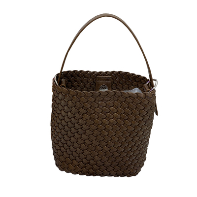 超火托特包度软皮手工编织水桶包