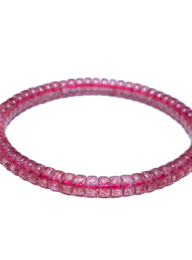 天然白水体草莓晶盘珠手链礼物女