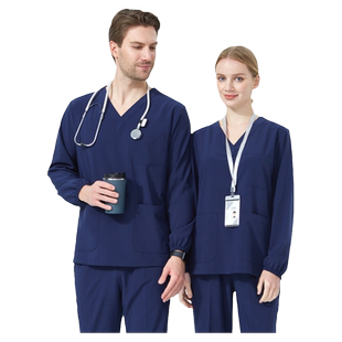 杜蜜岚速干手术衣女短袖弹力洗手衣手术室工作服高端医生服男长袖