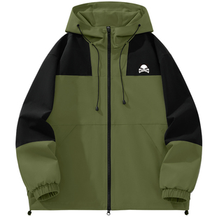 Hipanda你好熊猫潮牌2026秋款运动拼色夹克男款户外风登山服外套