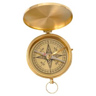 进口复古怀旧黄铜纯铜指南针便携户外运动指北针加勒比海盗周边