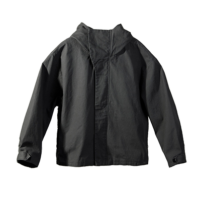 纯棉水洗做旧工装短阔夹克外套