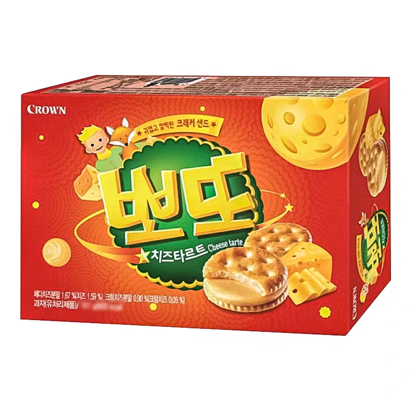 韩国克丽安夹心饼干进口盒装芝士